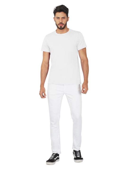 SOLID WHITE COLORED ROUND NECK TSHIRT