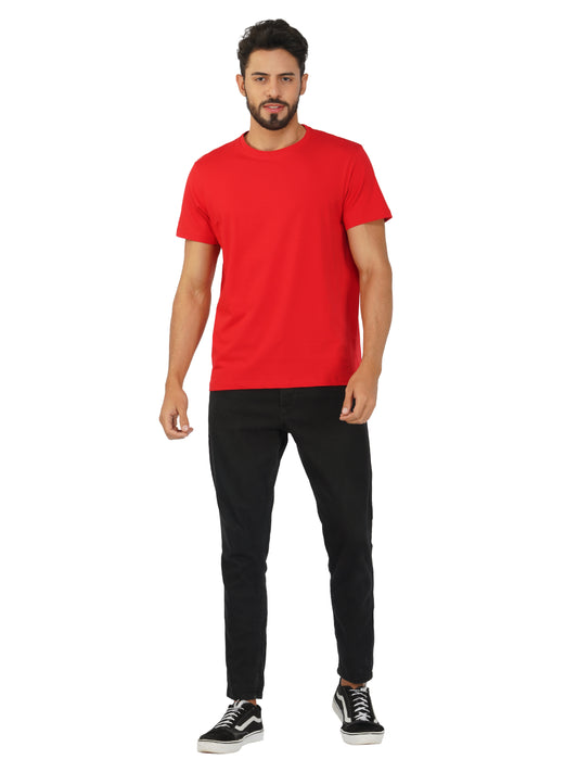 SOLID RED COLORED ROUND NECK TSHIRT